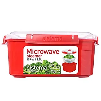 Red Sistema Medium Microwave Steamer 2.4L