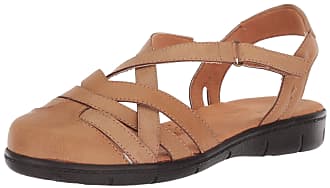 Easy Street Womens Garrett Flat Sandal, Luggage, 8.5 2W US