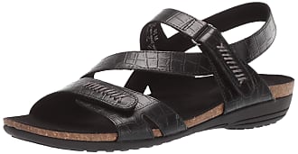 Easy Street Womens Winnie Casual Sandal with Hook and Loop Closures, Black crocodile 6.5 2W US