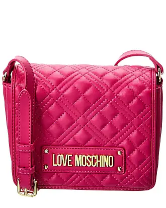 Moschino Drawstring Logo Shoulder Bag Pink Leather ref.869081