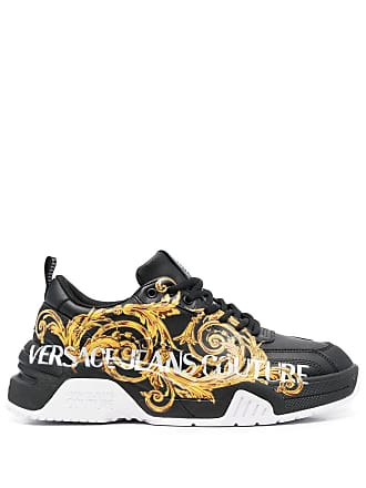 VERSACE JEANS COUTURE: sneakers in mesh and suede with logo