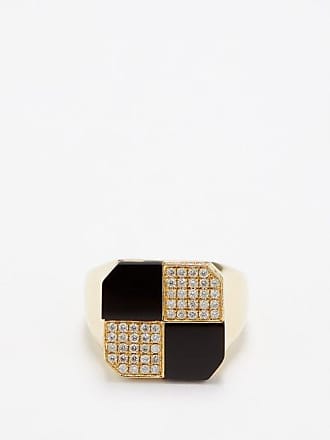 Gucci Resin Geometric Signet Ring - Gold-Tone Metal Cocktail Ring