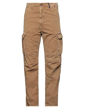 Brown Luxury Golden Chain Zippered Cargo Pants