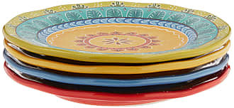 Set of 6 Multicolor Certified International Talavera 9 Salad/Dessert Plate 9 Inches 