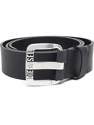 DIESEL Logo-lettering Leather Belt in Black