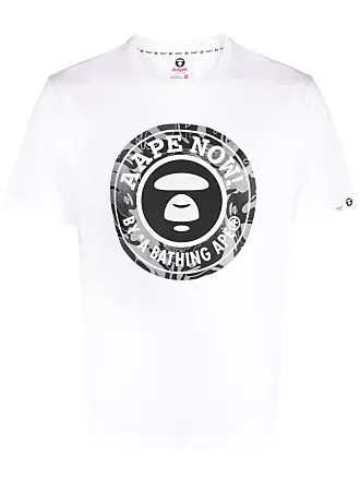 BAPE Multi Logo Tee White Pattern Round Neck Short Sleeve Unisex BAPE- -  KICKS CREW