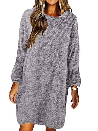 ORANDESIGNE Maglione Donna Maglia Elegante Maglioni Lavorato a Maglie  Autunno Inverno Sweatshirt Oversize Pullover Manica Lunga con Spalle  Scoperte Knitted Bluse Maglieria A Grigio M 