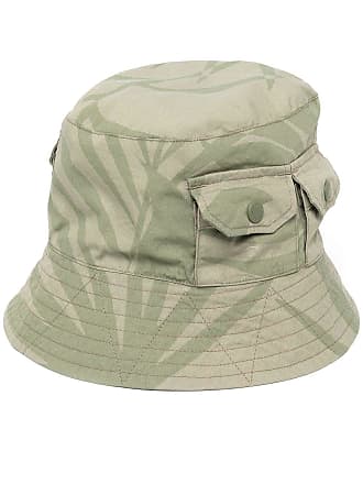 MENS WHITE MANVEL EMBROIDERY BUCKET HAT
