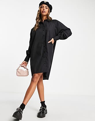 Asos oversized boyfriend mini shirt dress in black