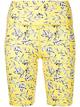 Alice & Olivia Aaron floral-print biker shorts - women - Polyester - L - Yellow