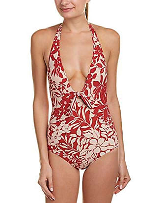 Red Carter Womens Indigo Blues Lace Up Back Mio Tie Halter One Piece Swimsuit