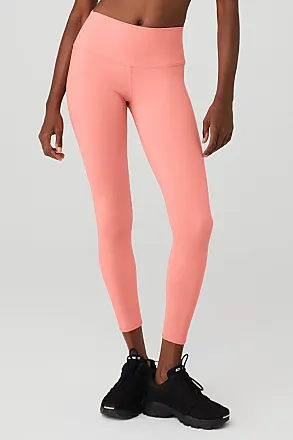 ALO Yoga Moto Legging High Rise Rose Mauve Pink Pleated Mesh Full Length  Medium