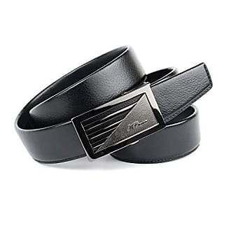 Anthoni Crown ceinture pour chaussures noires avec Perforé Cuir 3,5 cm 
