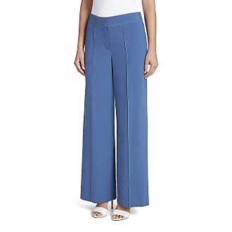 Tahari by ASL Womens Contrast Topstitched Wide Leg Pant, Steel Blue, 10