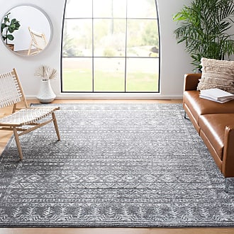 Safavieh Tulum Collection 9 x 12 Dark Grey/Ivory TUL271F Moroccan Boho Distressed Non-Shedding Living Room Bedroom Area Rug