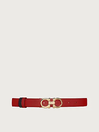 Salvatore Ferragamo Rubi Calf Skin Learher Red Men's Belt Size 42