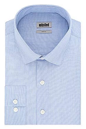 Kenneth Cole Reaction Unlisted by Kenneth Cole Mens Slim Fit Checks and Stripes (Patterned) Dress Shirt, Blue, 15-15.5 Neck 34-35 Sleeve Medium US