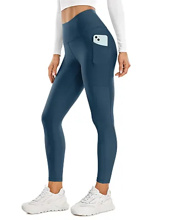 Women's Matte Brushed Light Fleece Yoga Pants High Waist Warm Sports Gym  Leggings with Pockets
