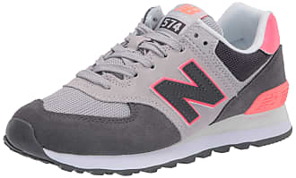 New Balance Womens 574 V2 Sneaker, Black/Tahitian Pink, 5 Wide