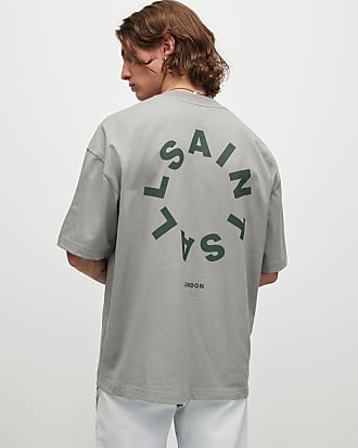 AllSaints Harding Oversized Ramskull Crew T-Shirt - Soft Green