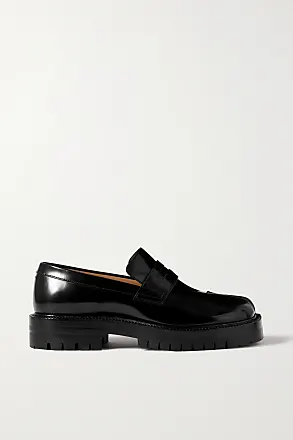 Ader Error decorative-stitching leather penny loafers - Black