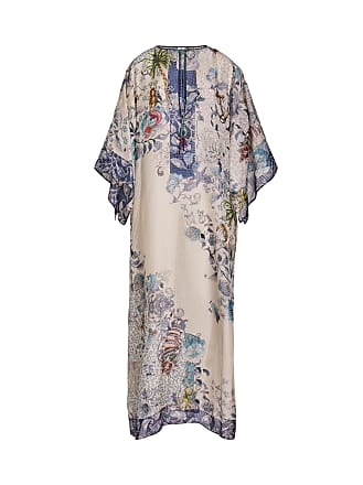 Etro Floral Silk And Tattoo Print Caftan, Woman, Navy Blue