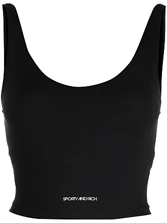 SPORTY & RICH Logo-underband Crop Top - Black