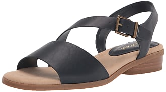 Easy Street Womens Tigris Heeled Sandal, Navy, 6.5 X-Wide