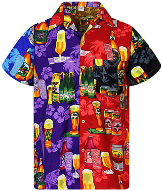 V.H.O. Funky Camicia Hawaiana, Mondy Beerbottle, Multicolore, 4XL