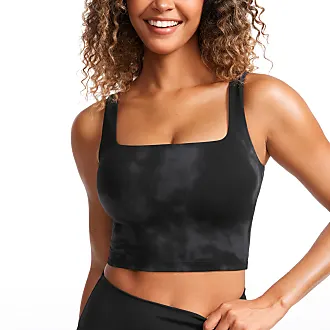 Round Neck Strap Tank Top with Bra Cup for Women Loose Fitting Flowy Swing Camisole  Shirt Top with Built in Bra Daily Outfit Yoga Padded Tank Top for Sports  Black S at