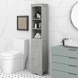VASAGLE Small Bathroom Storage Cabinet, Slim Bathroom Storage Organizer,  Toilet Paper Holder with Storage, Toilet Paper Storage Cabinet with Slide  Out