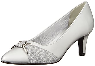 Easy Street Womens Electa Pump, Silver Satin, 8.5 Narrow