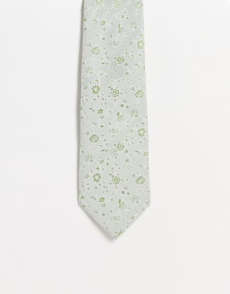 Corbata plateada estrecha con diseño floral ASOS de hombre de color Metálico Hombre Accesorios de Corbatas de 