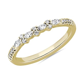 Blue Nile Petite Marquise and Round Dotted Diamond Band in 14k Yellow Gold (1/5 ct. tw.)