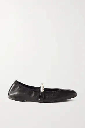 Annie bow-embellished suede ballet flats