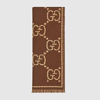 Gucci Men's Scarf Double Sided Blue Other Side Brown Beige