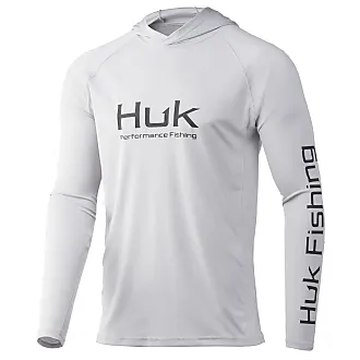 HUK Men's Bass Badge Pursuit | Long Sleeve Performance Fishing Shirt with  +30 UPF Sun Protection