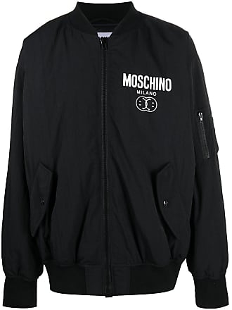 イタリア製■MOSCHINO■ナイロンジャケット■バックにロゴプリント■ブラック