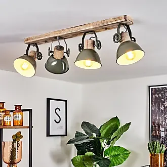 Plafonnier spot plafond salle à manger plafonniers maille bambou en bois  avec spots orientables, métal noir