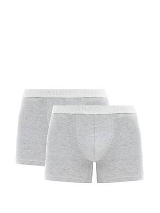 Hanro Pack Of Two Essentials Cotton-blend Boxer Briefs - Mens - Grey