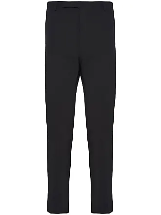 Prada pressed-crease velvet tapered trousers - Black