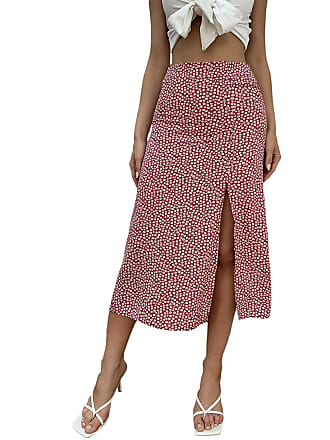 Ness Ladies Red Tapestry Floral Midi Skirt Size 8 New RRP £44.99 