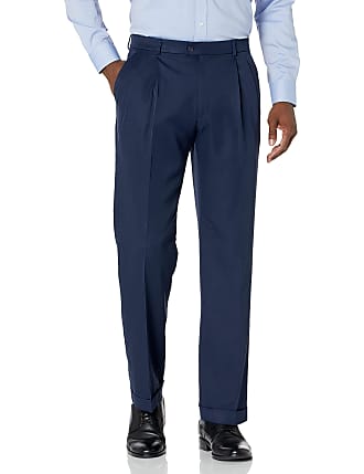 Perry Ellis mens Perry Ellis Mens Classic Fit Elastic Waist Double Pleated (Waist Size 29 - 44 Big & Tal Dress Pants, Twilight, 30W x 32L US