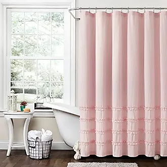 72x72 Riley Shower Curtain Blush Pink - Lush Décor