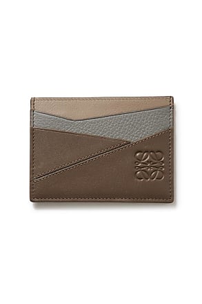 Loewe Puzzle Logo-debossed Leather Cardholder In Orange