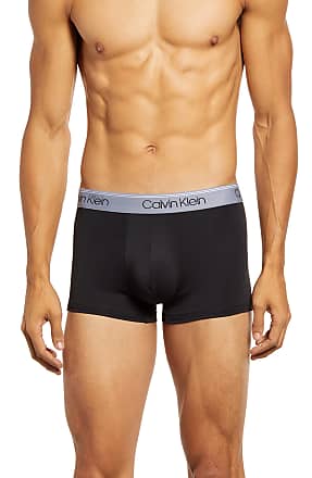 Calvin Klein Mens Micro Stretch Multipack Low Rise Trunk, Black Bodies W/Bayou Blue, Antique Grey, Durango Blue, M