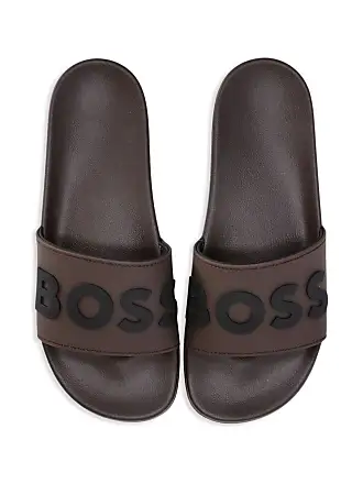 Hugo boss leather on sale sliders