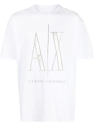 A, X ARMANI EXCHANGE mens Short Sleeve Milan New York Logo Crew Neck T-shirt  T Shirt, Black, X-Small US