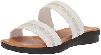 Easy Street Womens Dionne Flat Sandal, White, 6.5 M US