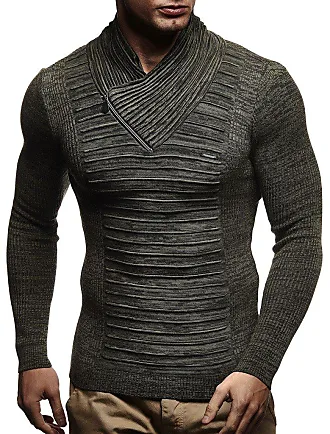 Leif Nelson Men's Knit Sweater, Knitted Pullover With Shawl Collar, Men's  Comfortable Sweatshirt Slim Fit, LN5575